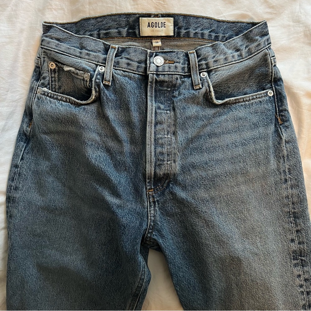 Agolde Classic Blue Straight Leg Jeans